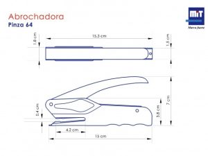 Dimensiones abrochadora MIT 64 PINTADA Pinza
