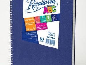 Cuaderno Rivadavia ABC c/espiral 60 hojas rayado Rojo