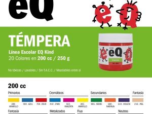 Tempera Eq pote x250 flúo y metalizadas