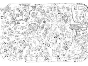 Lamina para pintar Mil Mundos gigante