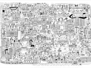 Lamina para pintar Mil Mundos gigante