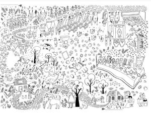 Lamina para pintar Mil Mundos gigante