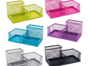 Organizador de escritorio metálico calado