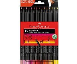 Lápices de color Faber Castell SuperSoft x15 cálidos
