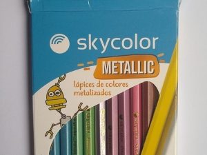 Lápices de color Skycolor x12 metalizado